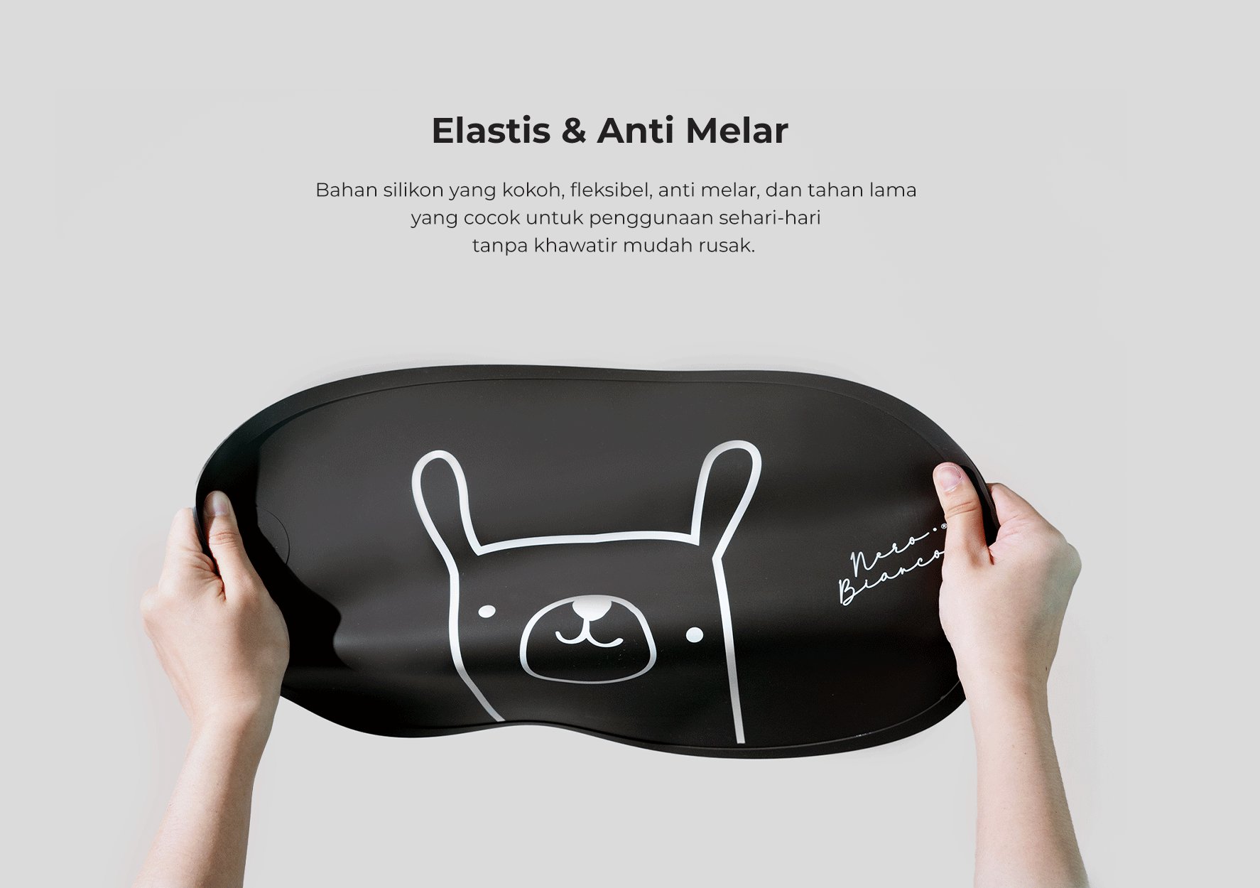 Nero Bianco Silicone Placemat - Alas Makan Anak description image