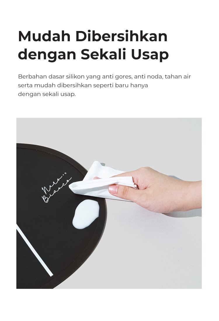 Nero Bianco Silicone Placemat - Alas Makan Anak description image