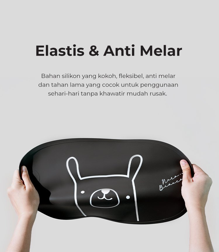 Nero Bianco Silicone Placemat - Alas Makan Anak description image