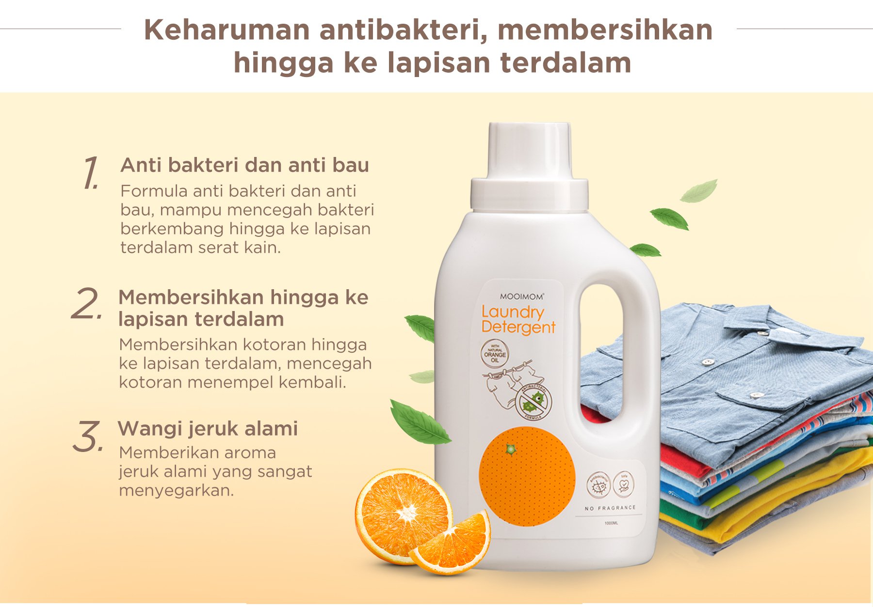 Oh My Orange Antibacterial Laundry Detergent description image