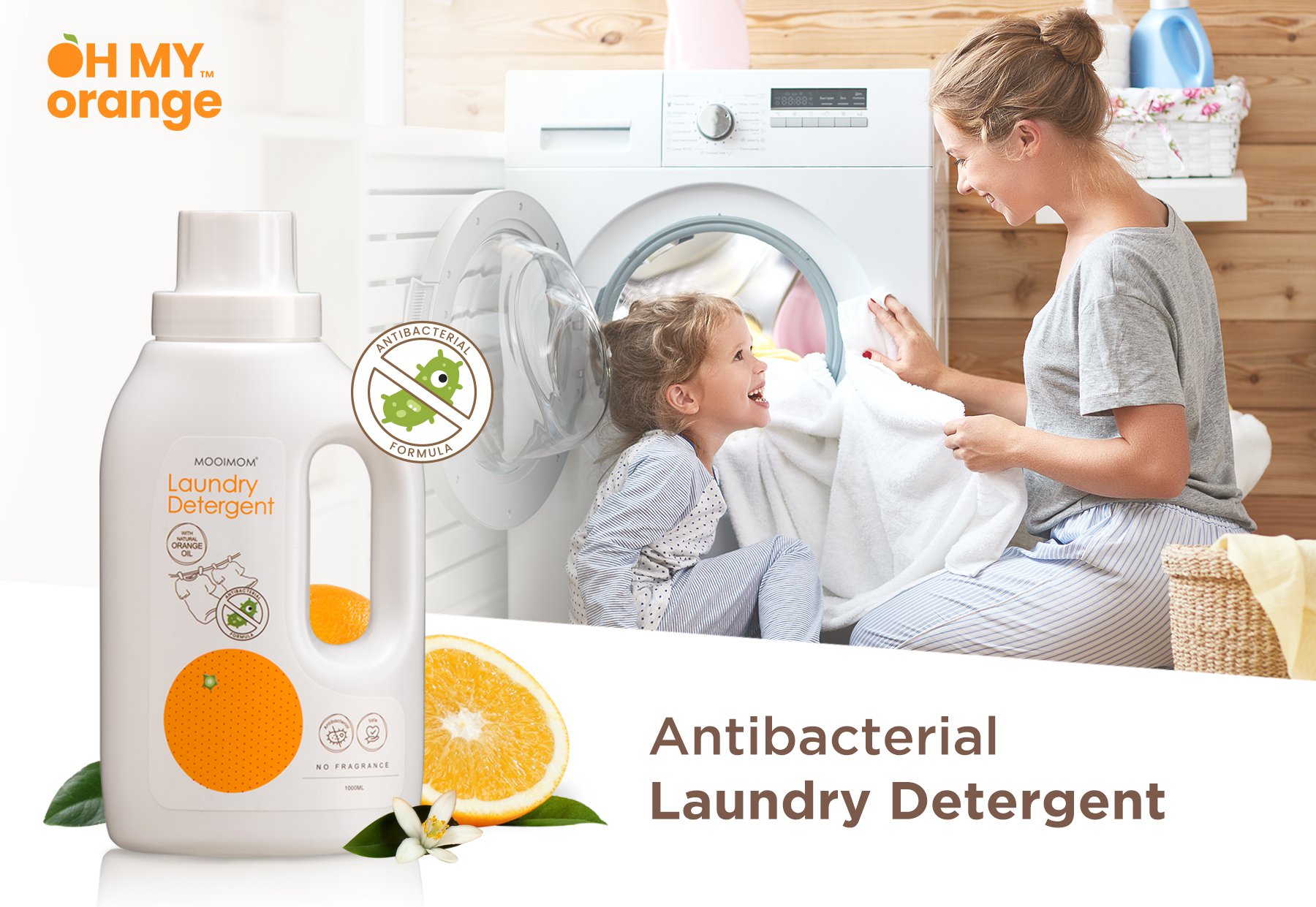 Oh My Orange Antibacterial Laundry Detergent description image