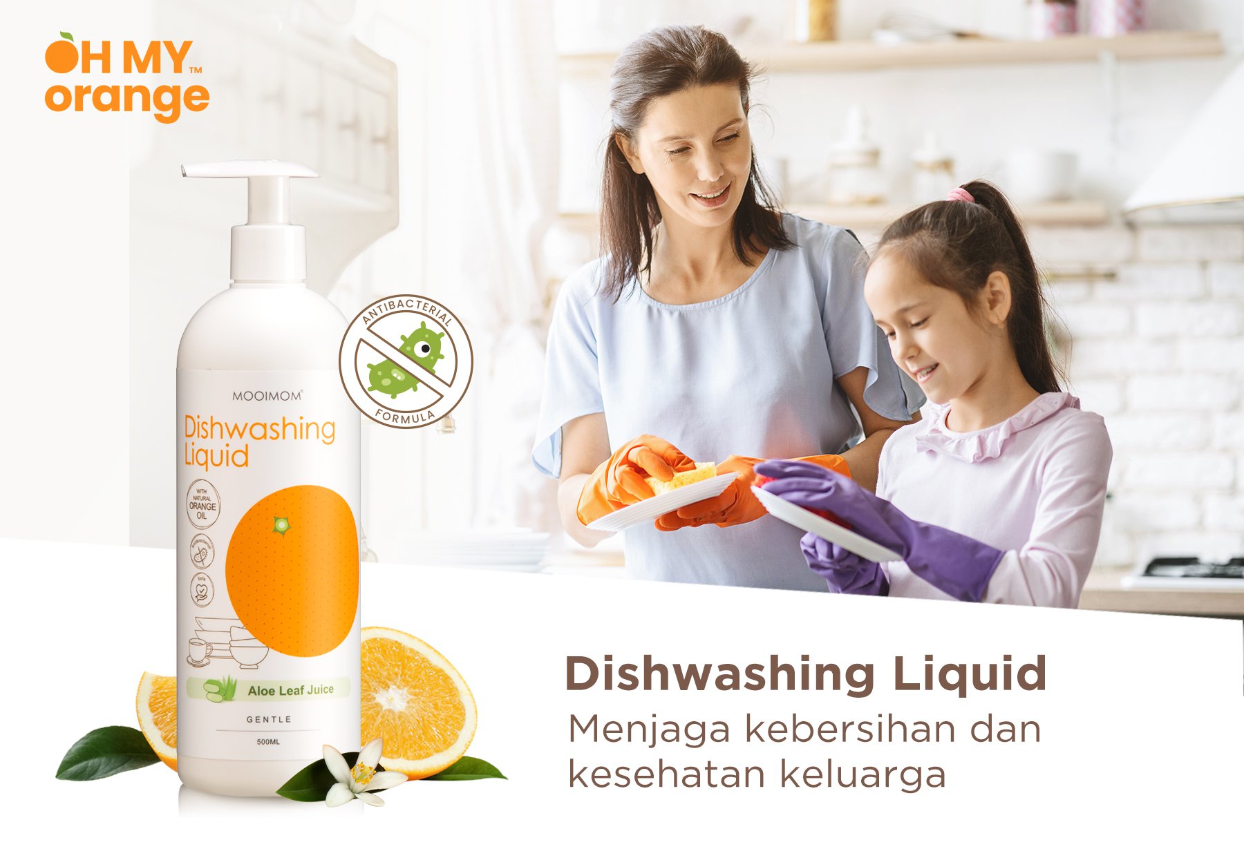 Oh My Orange Antibacterial Dishwashing Liquid description image