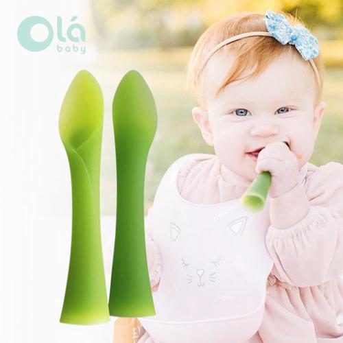 Olababy Training Spoon - 2Pk - Sendok Makan Bayi Silikon