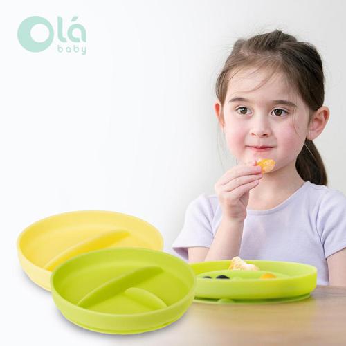 Olababy Silicon Divided Suction Plate - Piring Makan Bayi