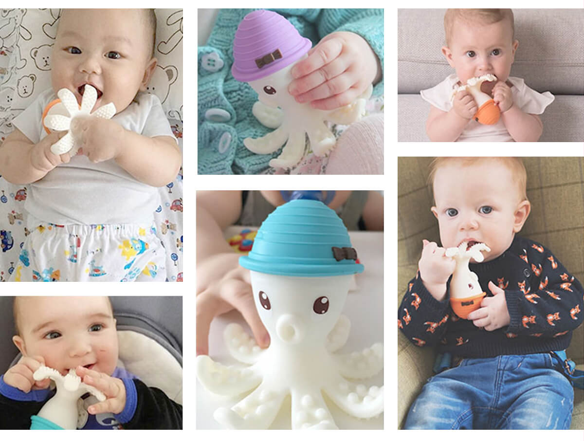 Mombella Octopus Teether Toy Doo - Gigitan Bayi Aman description image