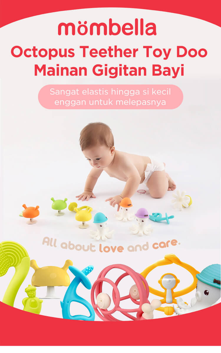 Mombella Octopus Teether Toy Doo - Gigitan Bayi Aman description image