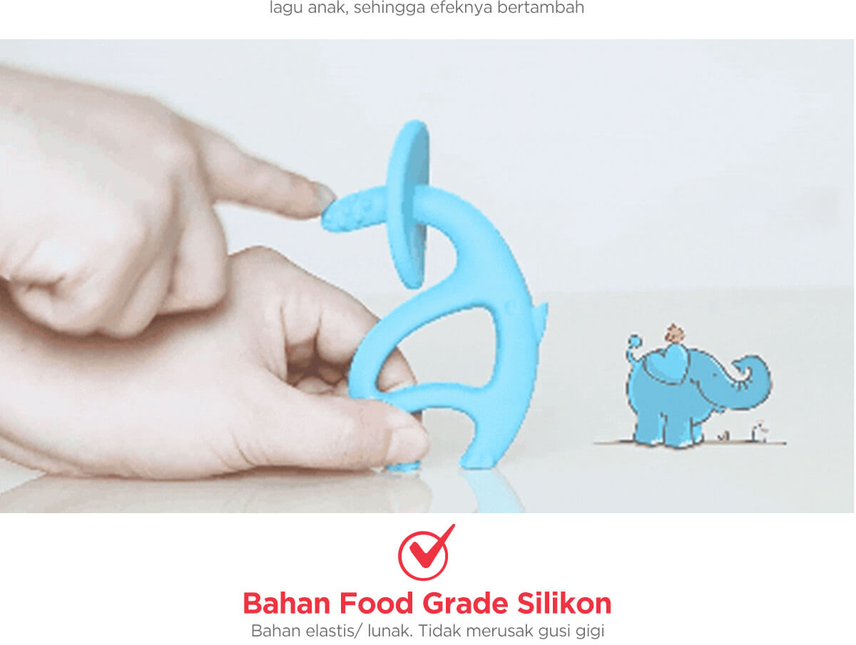 Mombella Dancing Elephant - Gigitan Bayi Aman description image