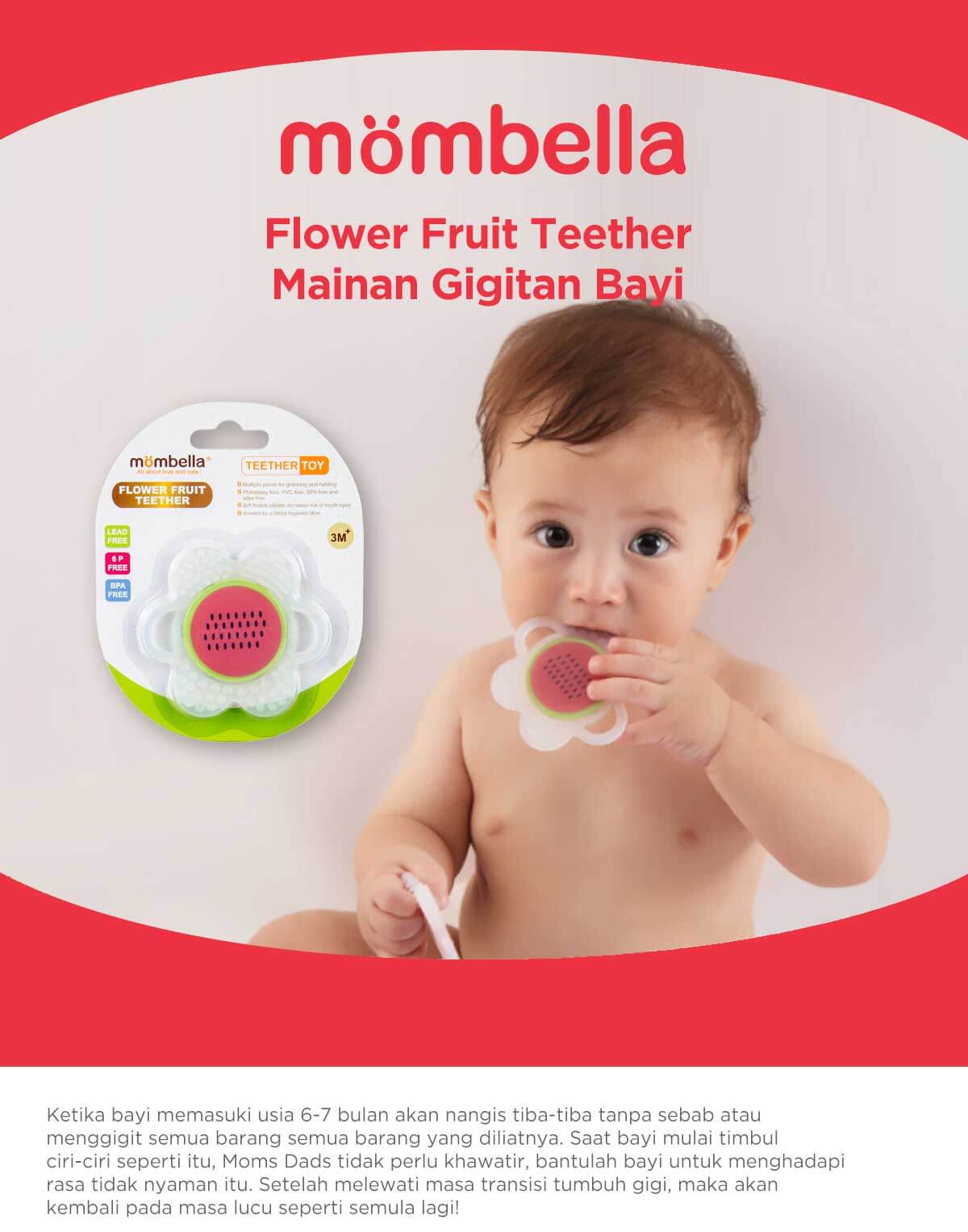 Mombella Flower Fruit Teether - Gigitan Bayi Aman description image