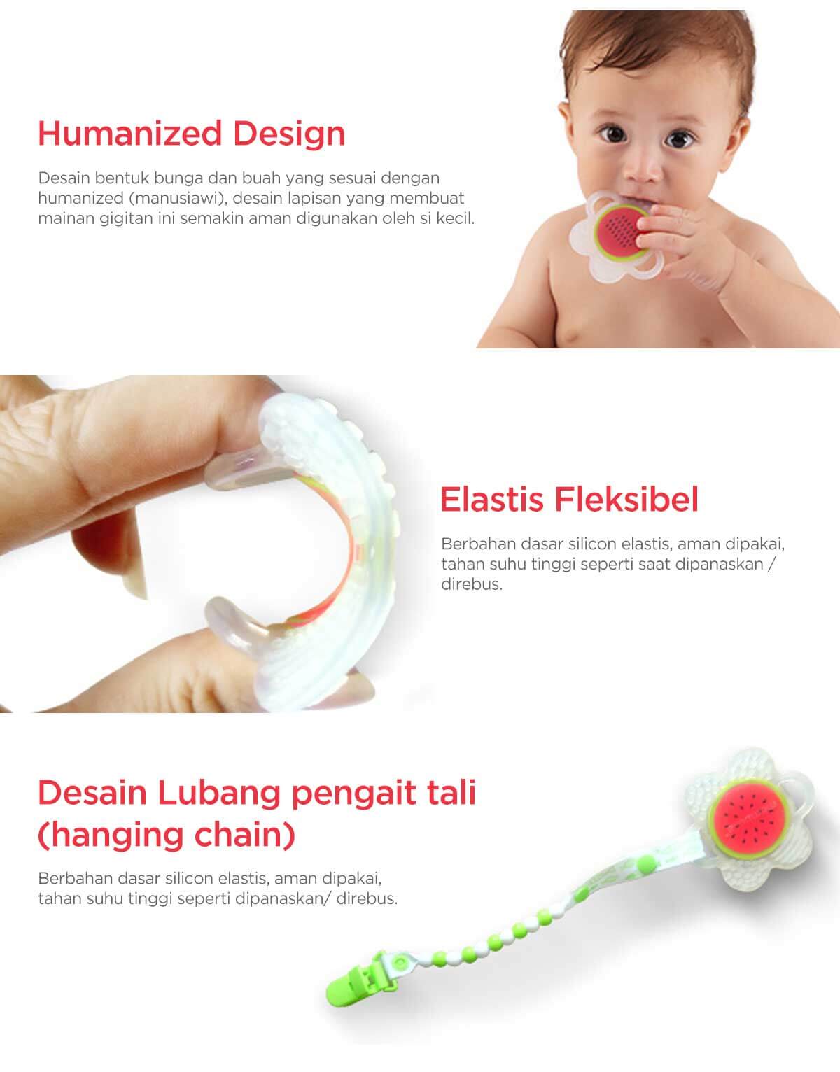 Mombella Flower Fruit Teether - Gigitan Bayi Aman description image