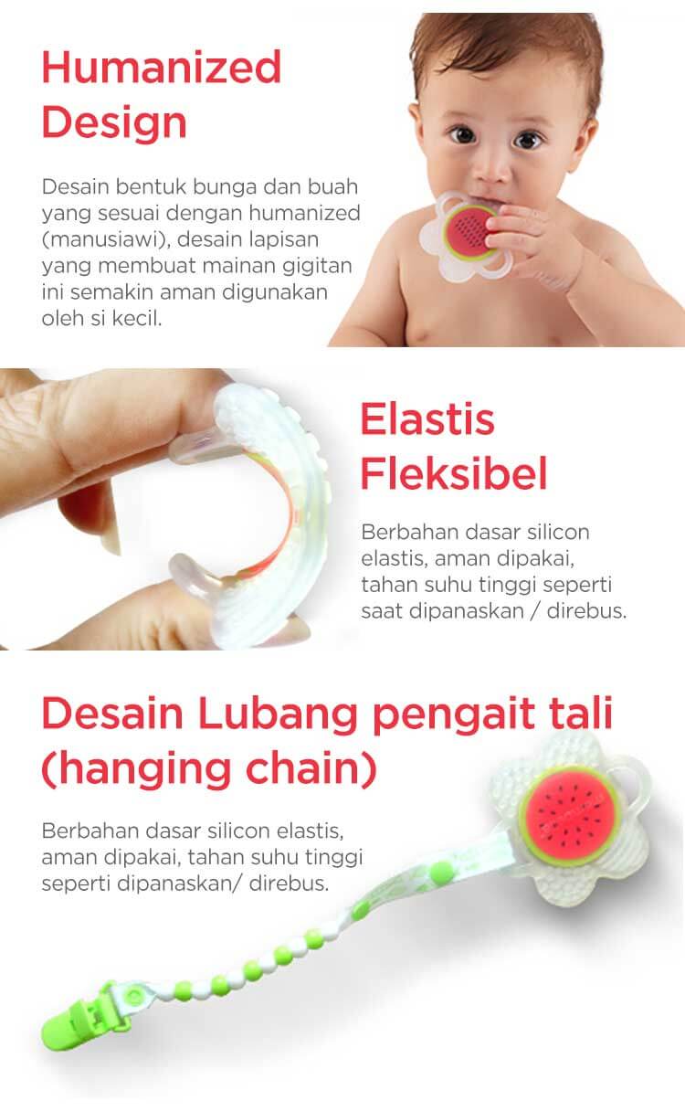 Mombella Flower Fruit Teether - Gigitan Bayi Aman description image