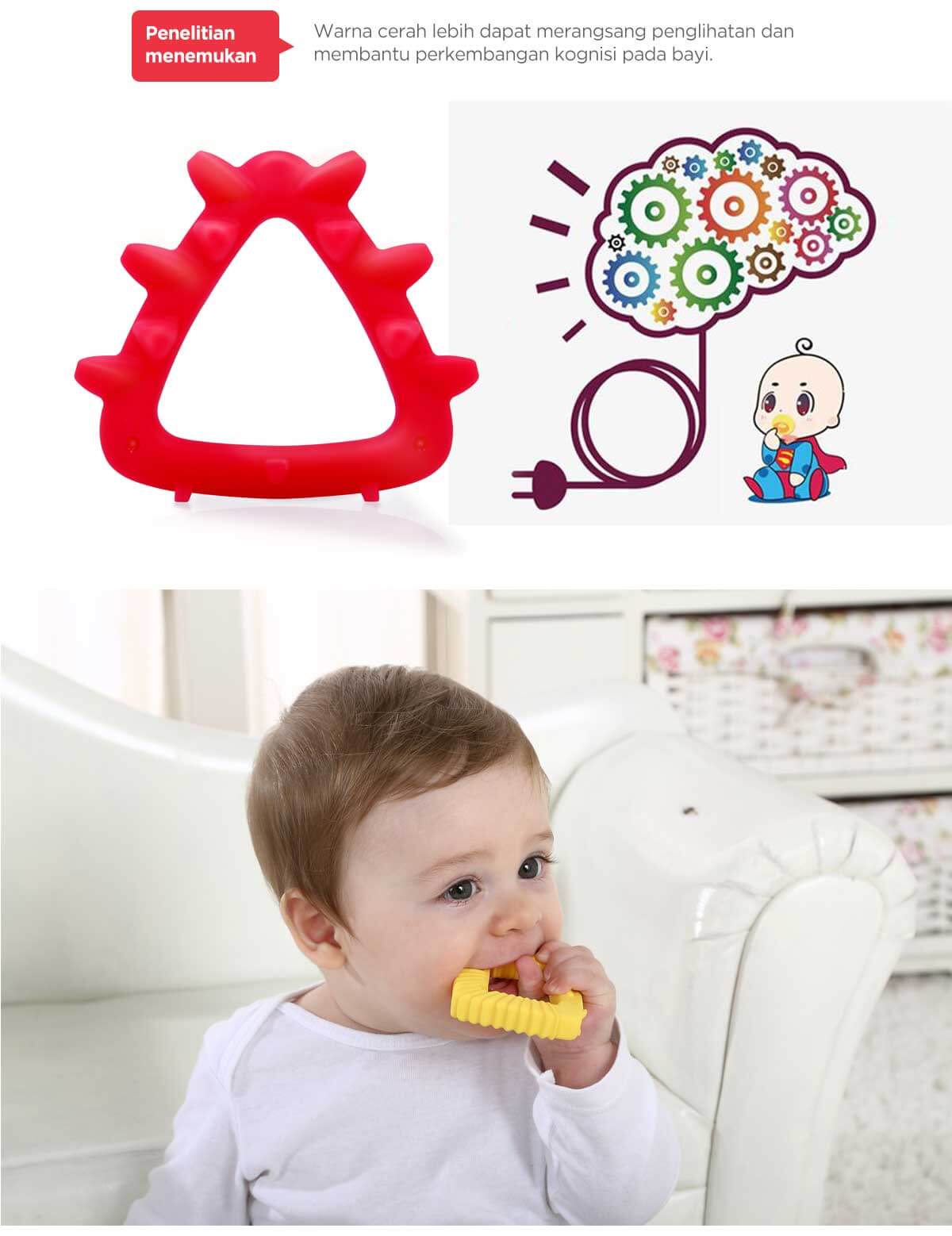 Mombella Educational Geometry Sensory Teether Toy Set Lion - Gigitan Bayi Aman description image