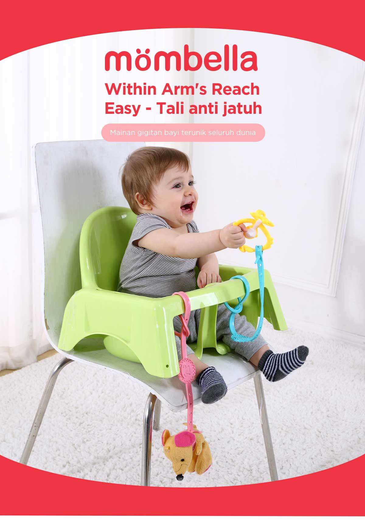 Mombella Within Arms Reach - Gantungan Empeng Teether Mainan Bayi description image