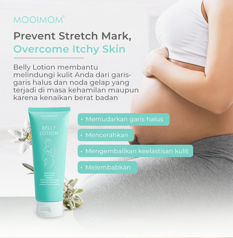 MOOIMOM Belly Lotion - Stretch Mark Cream (110ml) BPOM description image