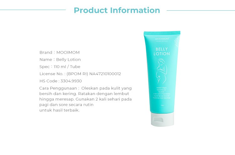 MOOIMOM Belly Lotion - Stretch Mark Cream (110ml) BPOM description image