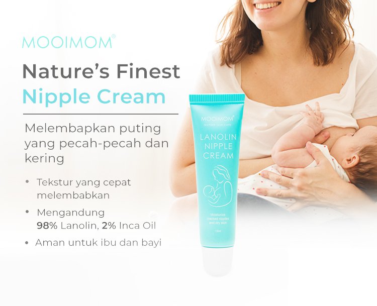 MOOIMOM Lanolin Nipple Cream - Krim Pelindung Ibu Menyusui (15ml) BPOM description image