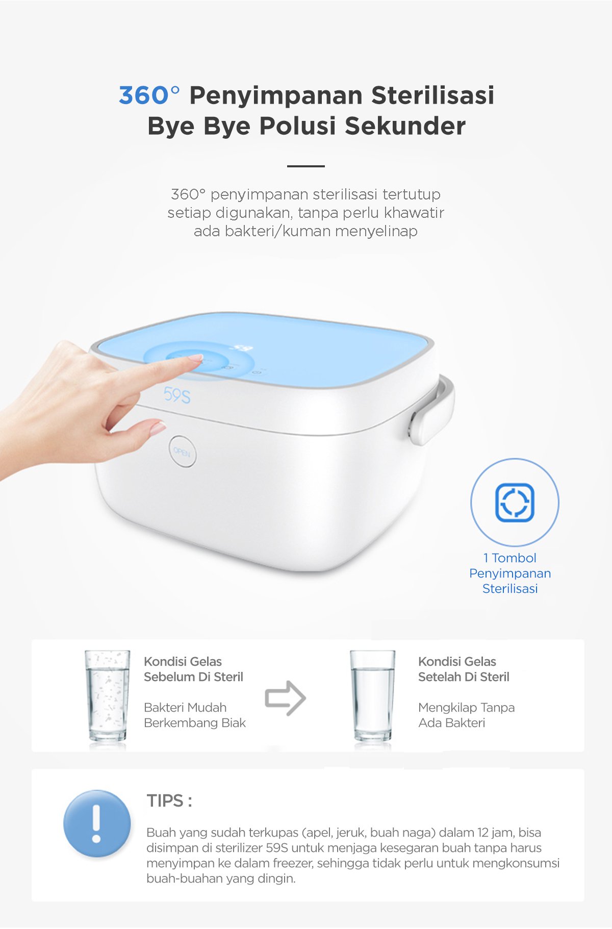 59S UVC Led Milk Bottle Sterilizing Box - UV Sterilizer Box description image