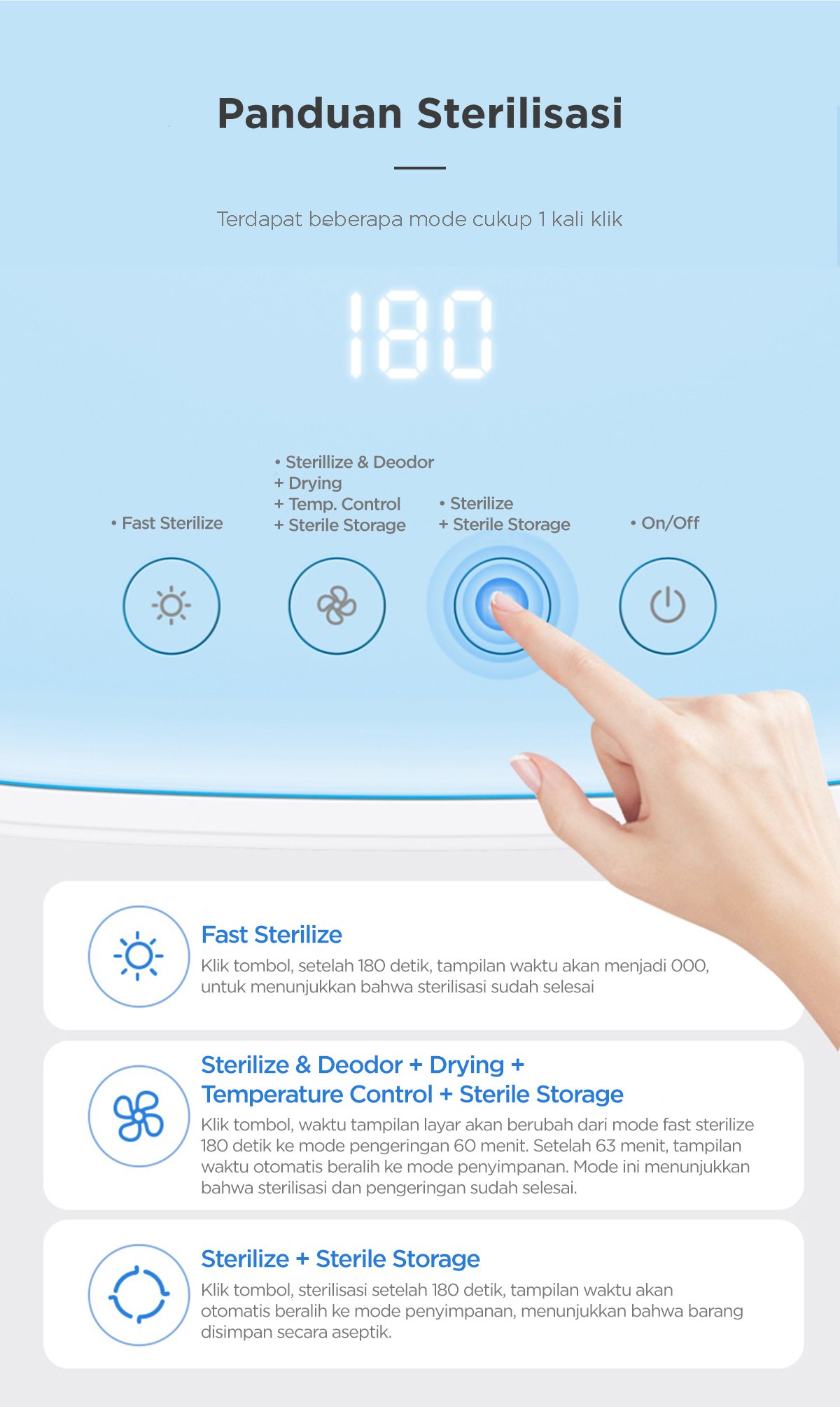 59S UVC Led Milk Bottle Sterilizing Box - UV Sterilizer Box description image