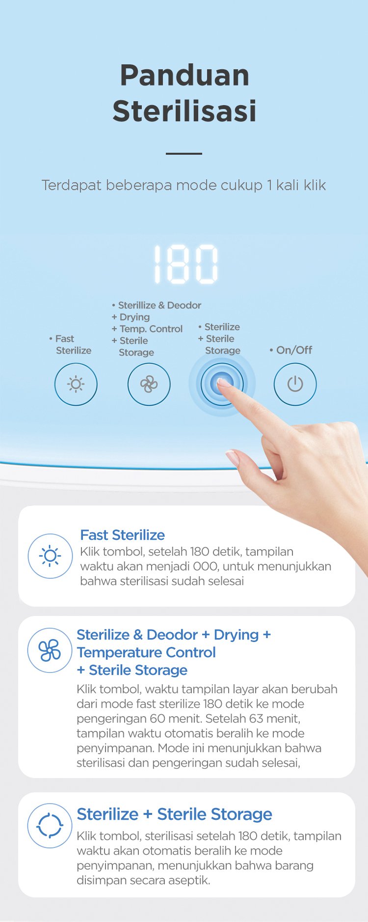 59S UVC Led Milk Bottle Sterilizing Box - UV Sterilizer Box description image