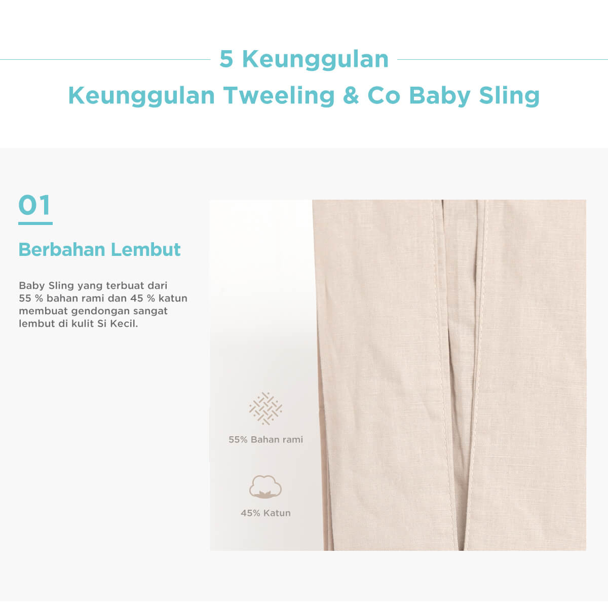 Tweeling & Co. Baby Sling - Gendongan Bayi Kain description image