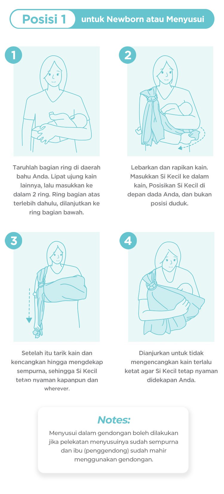 Tweeling & Co. Baby Sling - Gendongan Bayi Kain description image