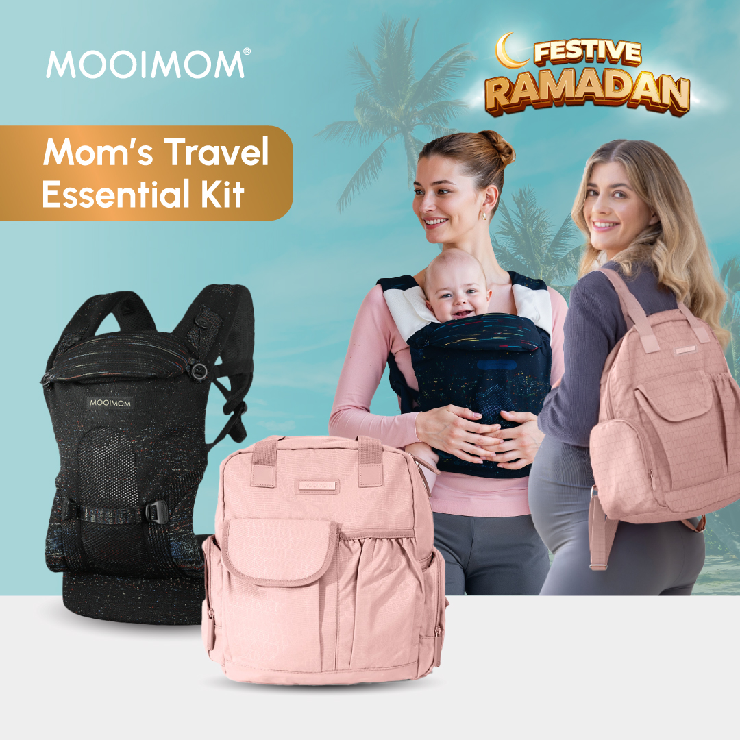 Mom s Travel Essential Kit - Mooimom AiryKnit Baby Carrier with 2-Ways Diaper Bag