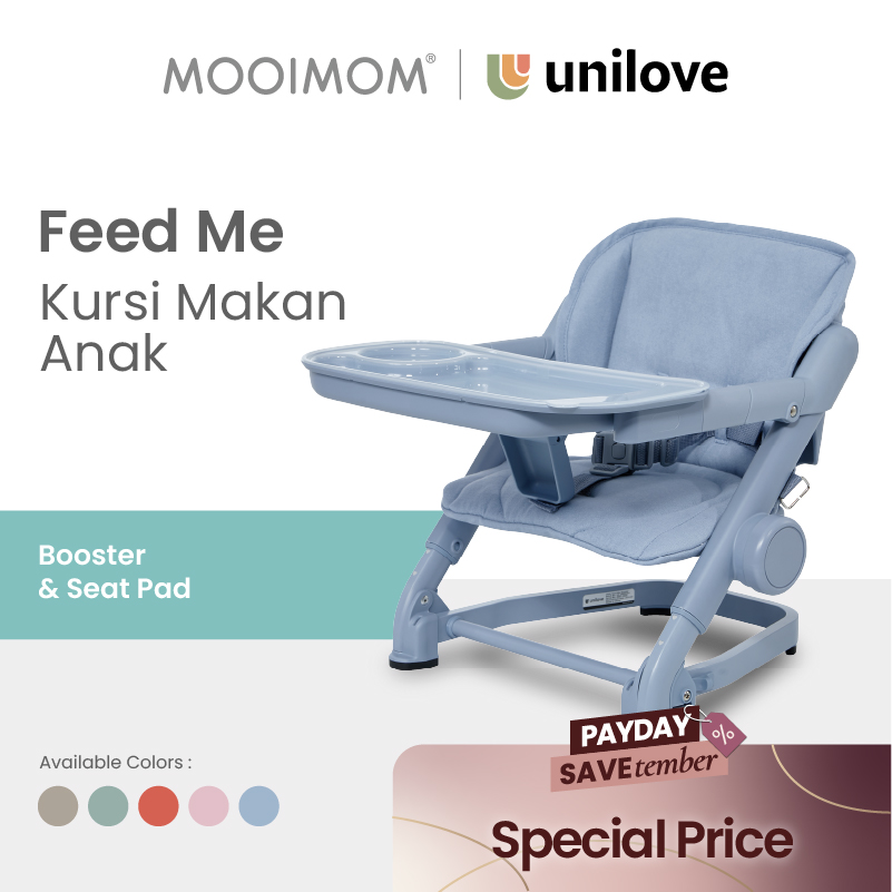 Unilove Feed Me Booster + Seat Pad - Airy Blue