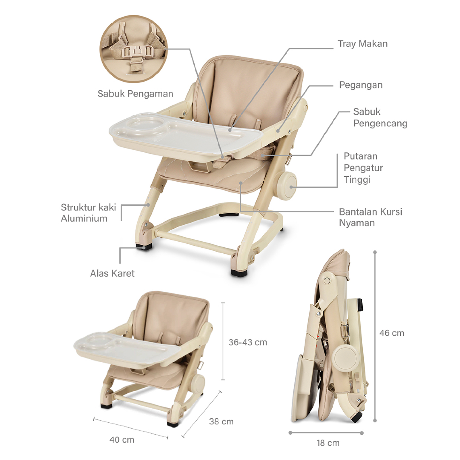 Unilove Feed Me Booster + Seat Pad - Royal Black - Foto 8