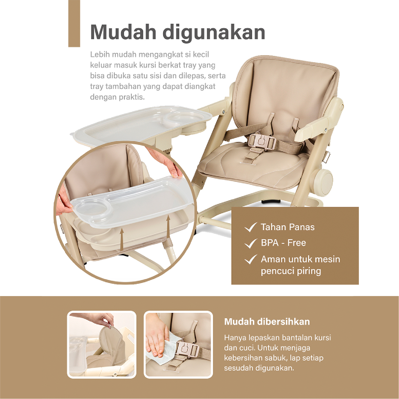 Unilove Feed Me Booster + Seat Pad - Royal Black - Foto 6