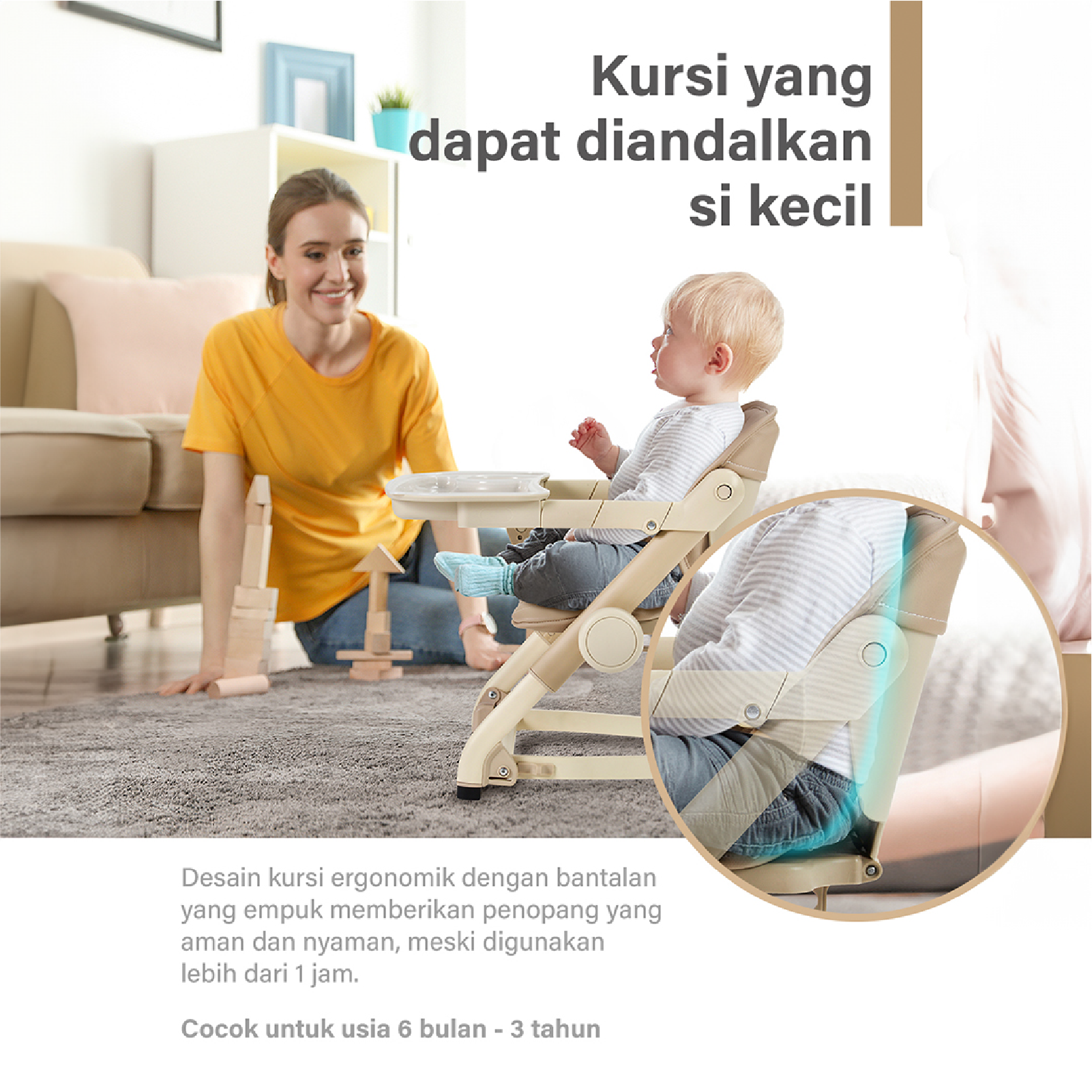 Unilove Feed Me Booster + Seat Pad - Royal Tofee Brown - Foto 3
