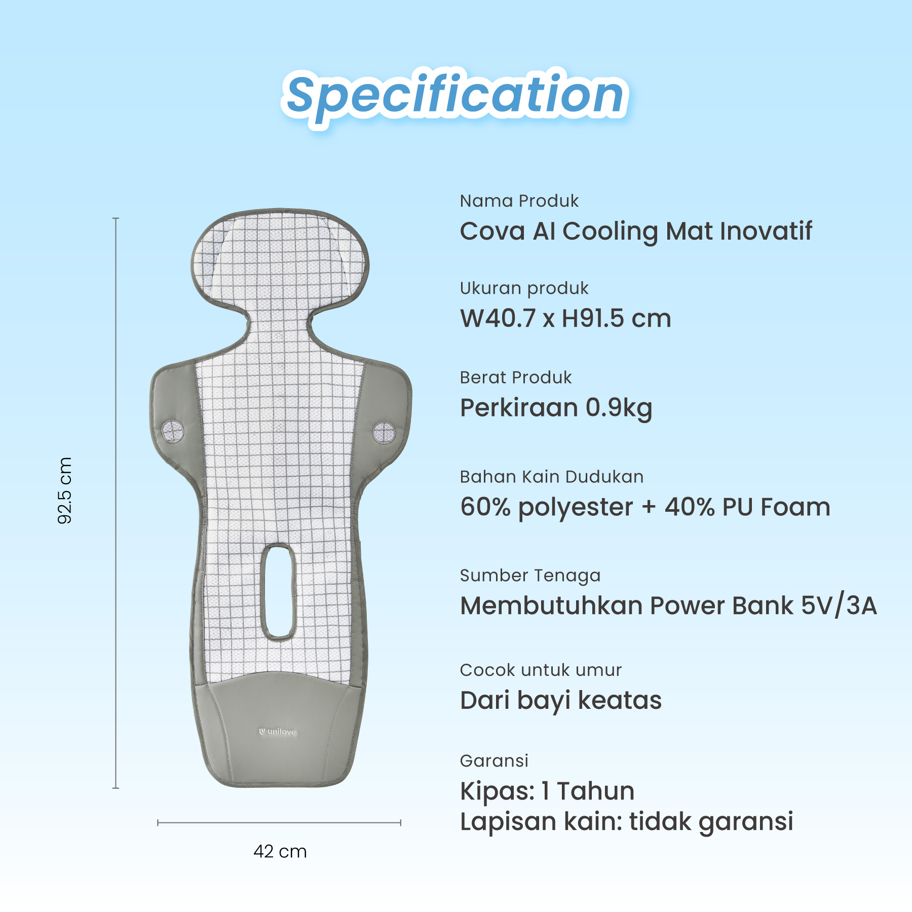 Unilove Cova Cooling Pad - Breezy Grid - Foto 7