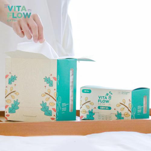 VITAFLOW Baby Wipes Dry & Wet - 100 sheets - Dry and Wet Tissue