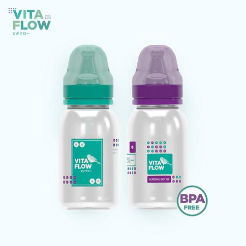 VITAFLOW Botol Susu Multifungsi PP 140ml Dot Size S Motif Logo - Botol Susu Bayi