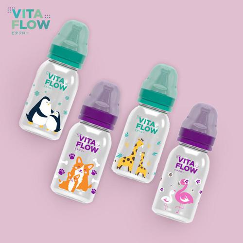 VITAFLOW Botol Susu Multifungsi PP 140ml Dot Size S Motif Animal - Botol Susu Bayi