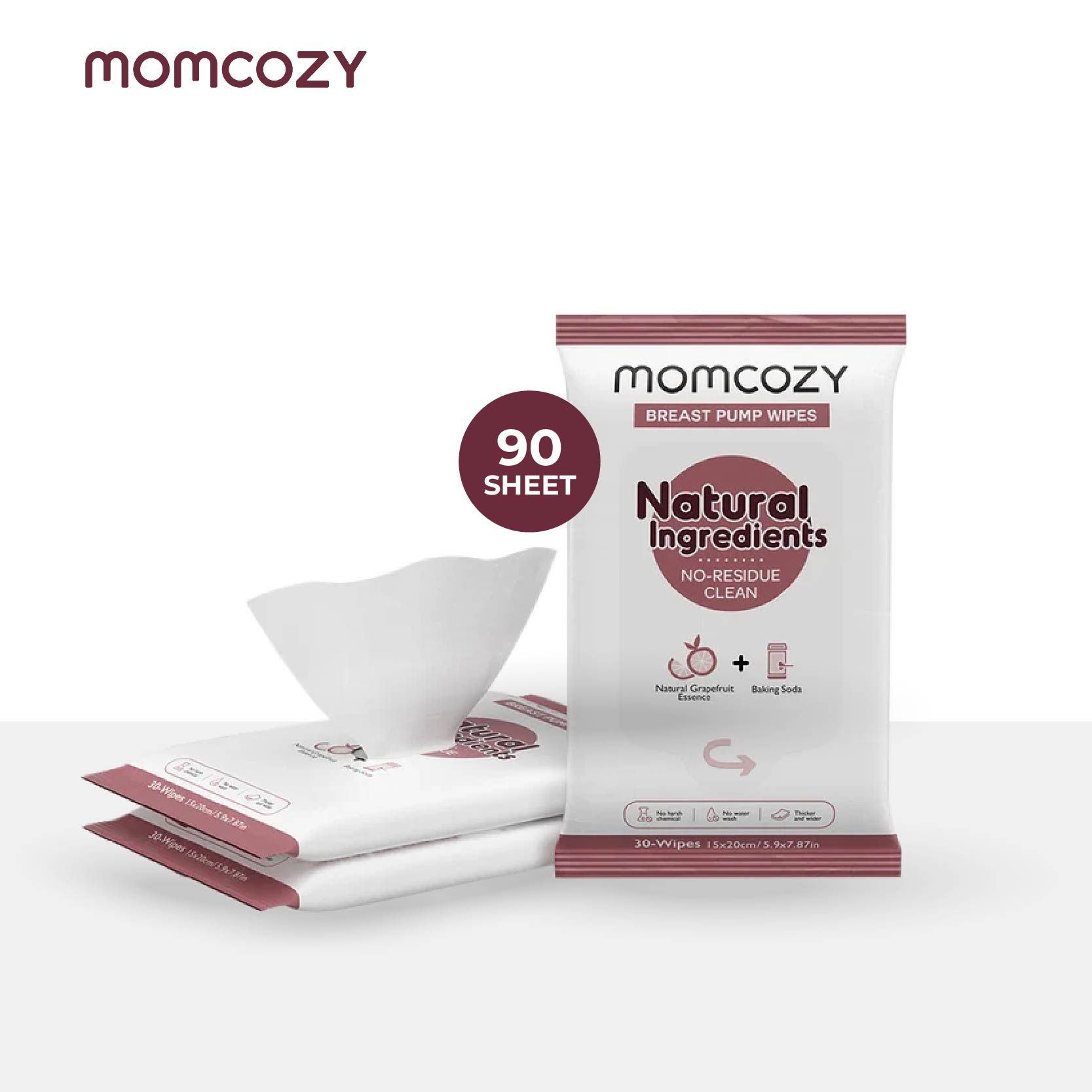 Momcozy Natural Breast Pump Wipes for Pump Parts Cleaning On-The-Go
