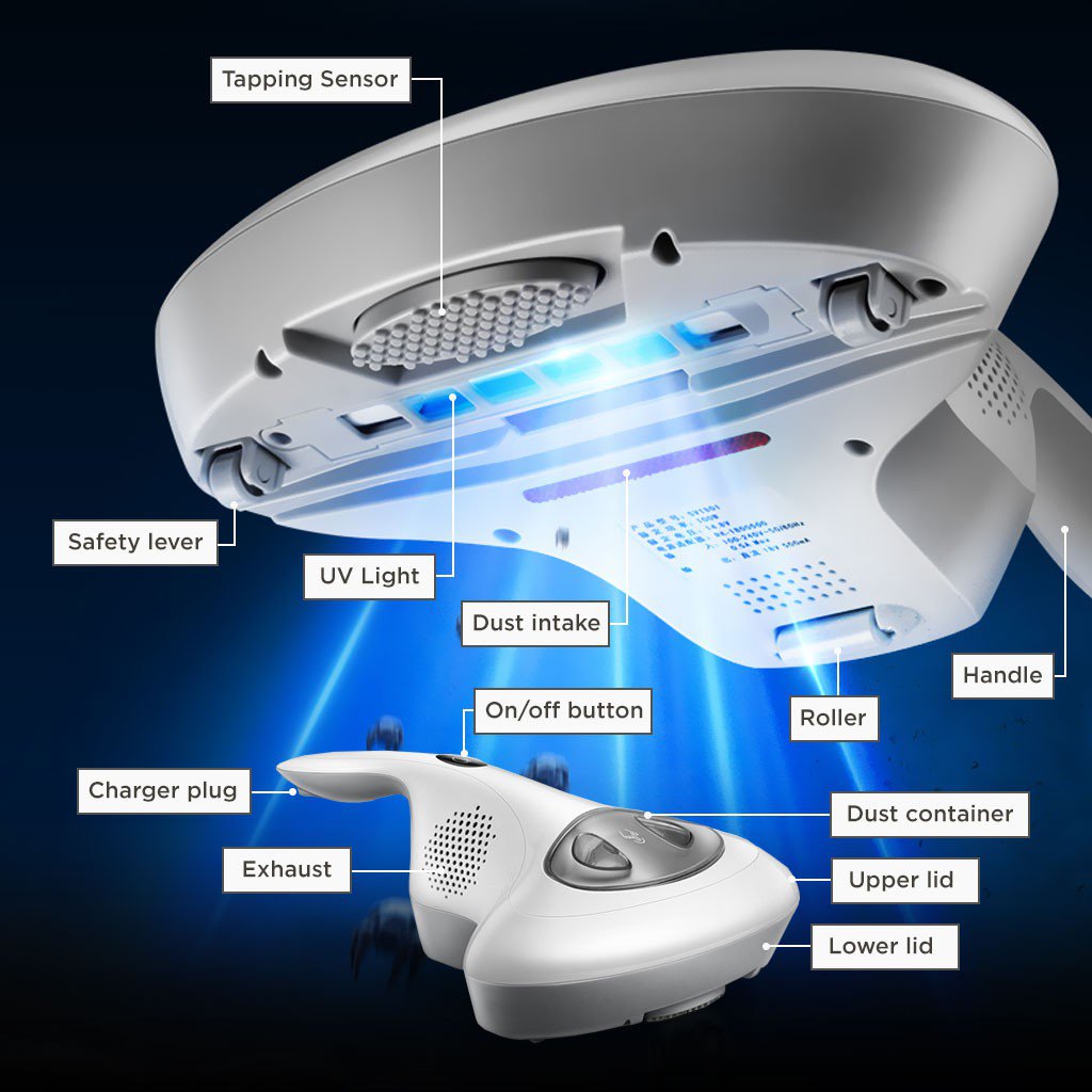 Welcomm UV Vacuum Debu & Tungau Mantaray Wireless description image