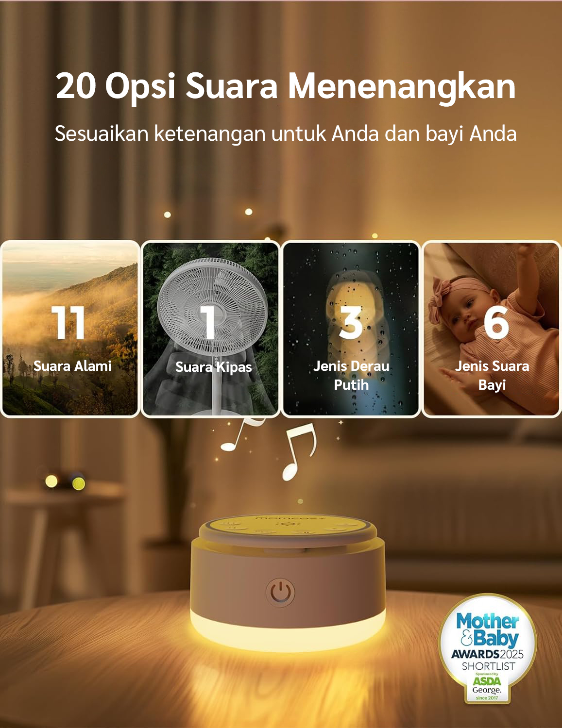 Momcozy Portable Baby Sound Machine (Long Battery Life) description image