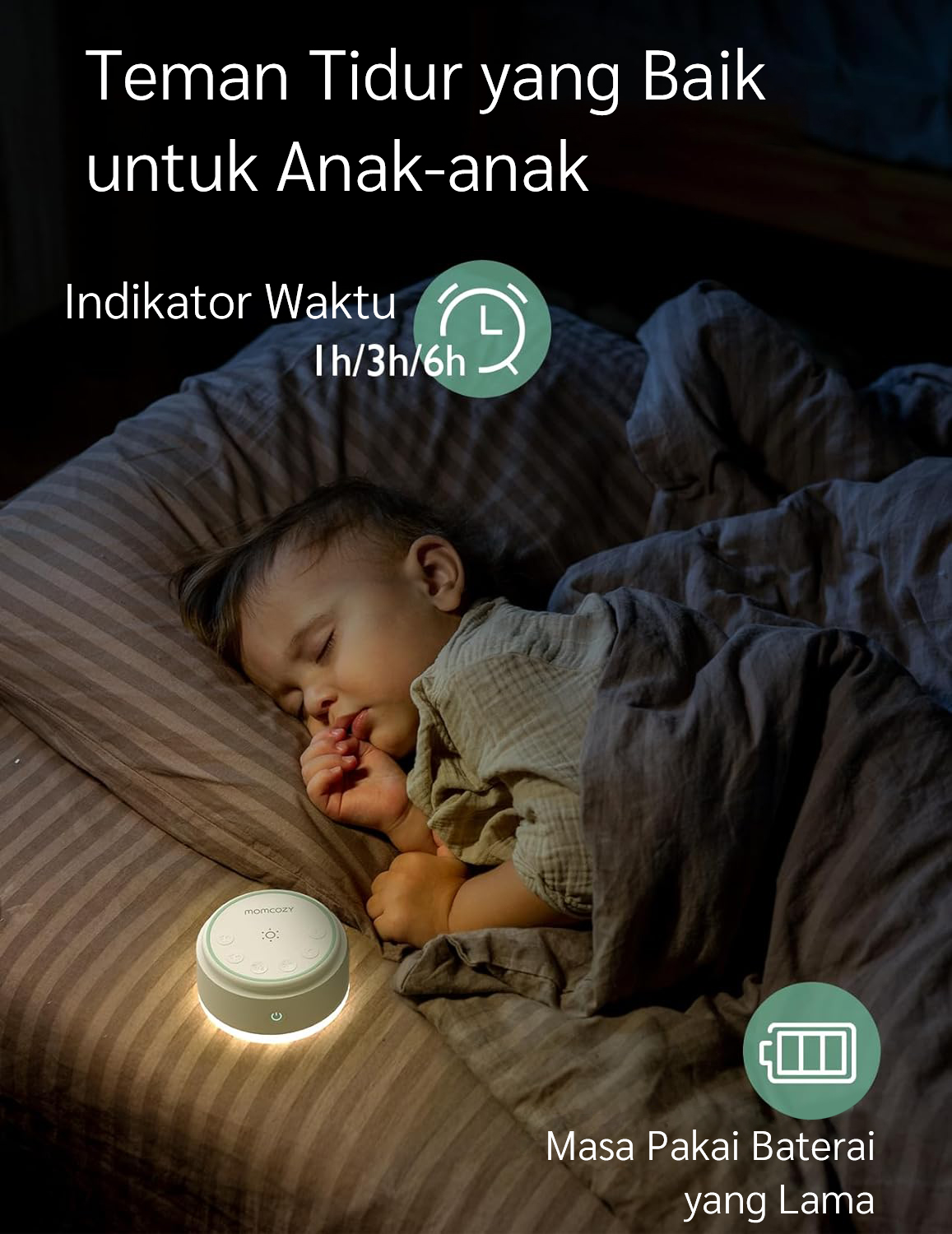 Momcozy Portable Baby Sound Machine (Long Battery Life) description image