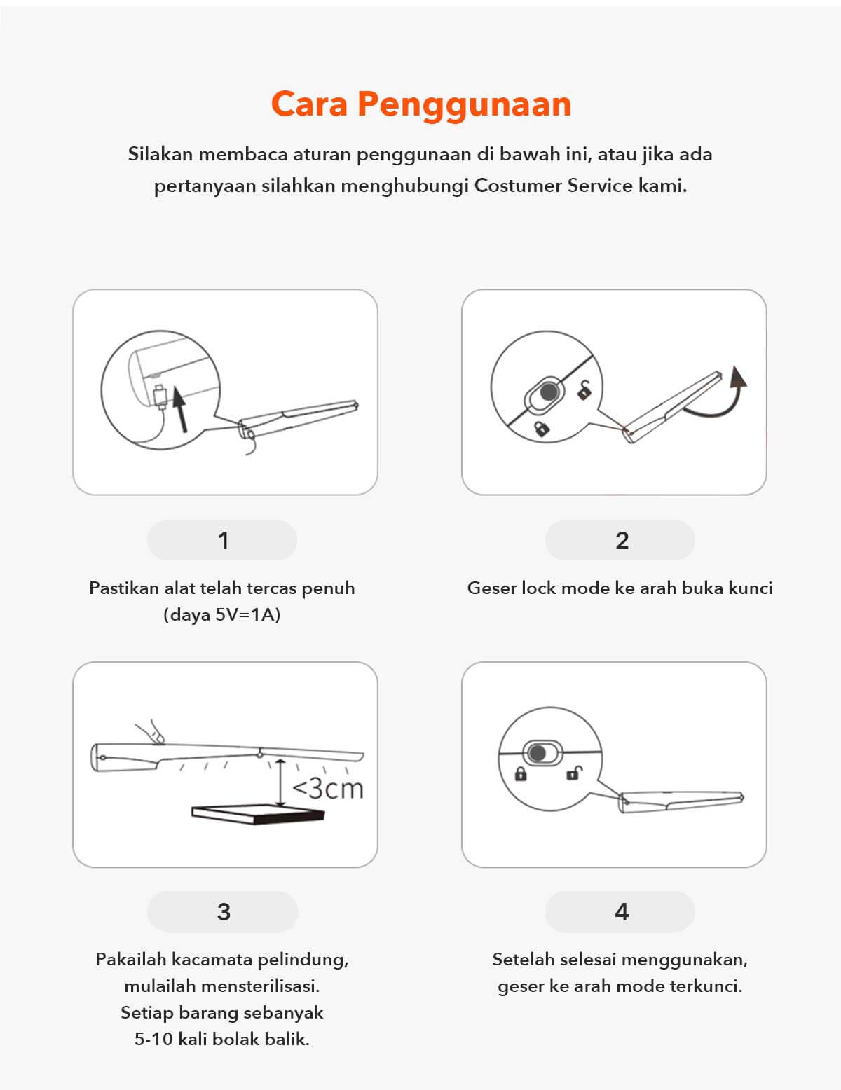 59S UVC LED Sterilizing Wand - Stik Sterliizer description image